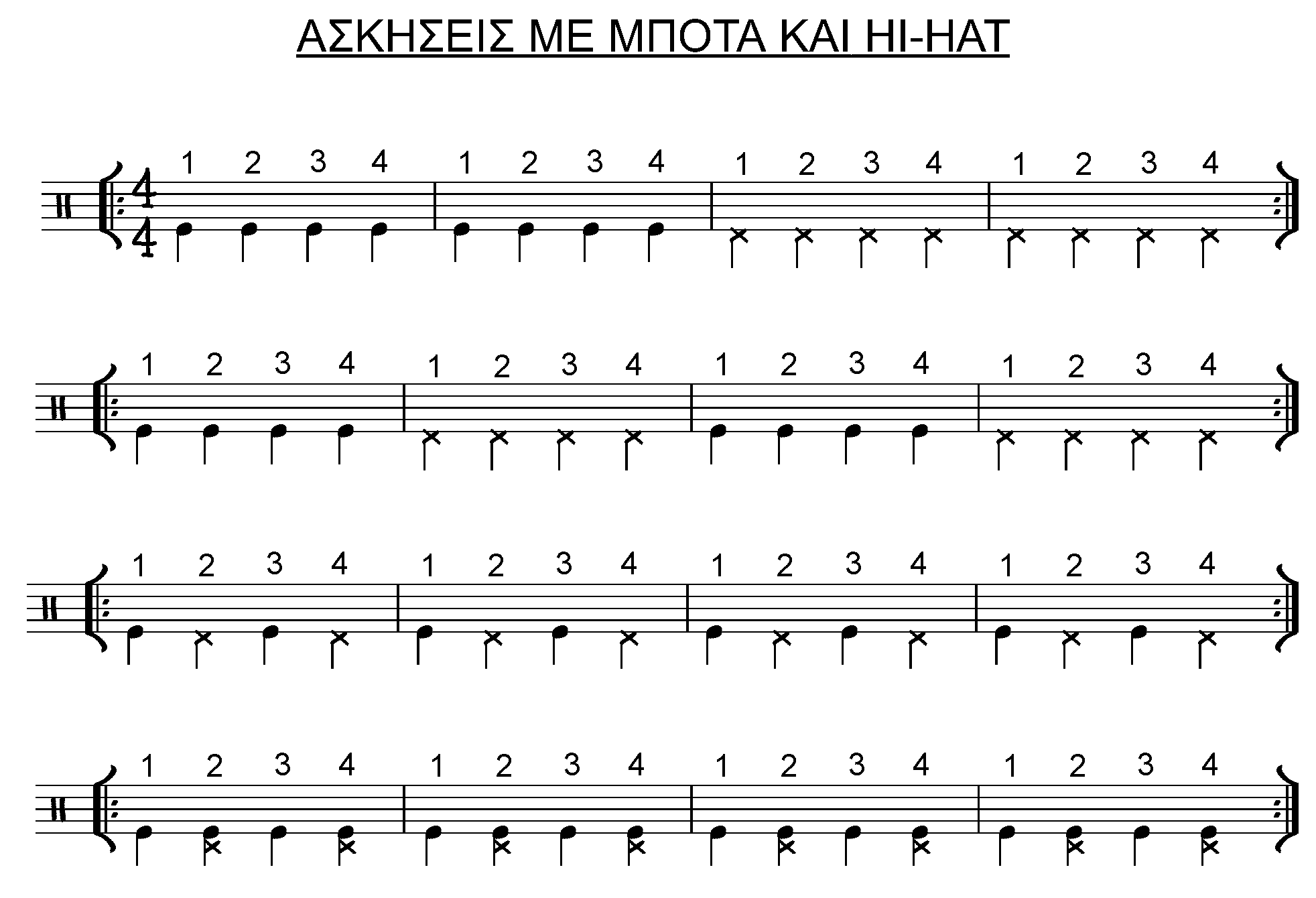 ασκήσεις ντραμς με μπότα και hi-hat ασκήσεις ντραμς με μπότα και hi-hat